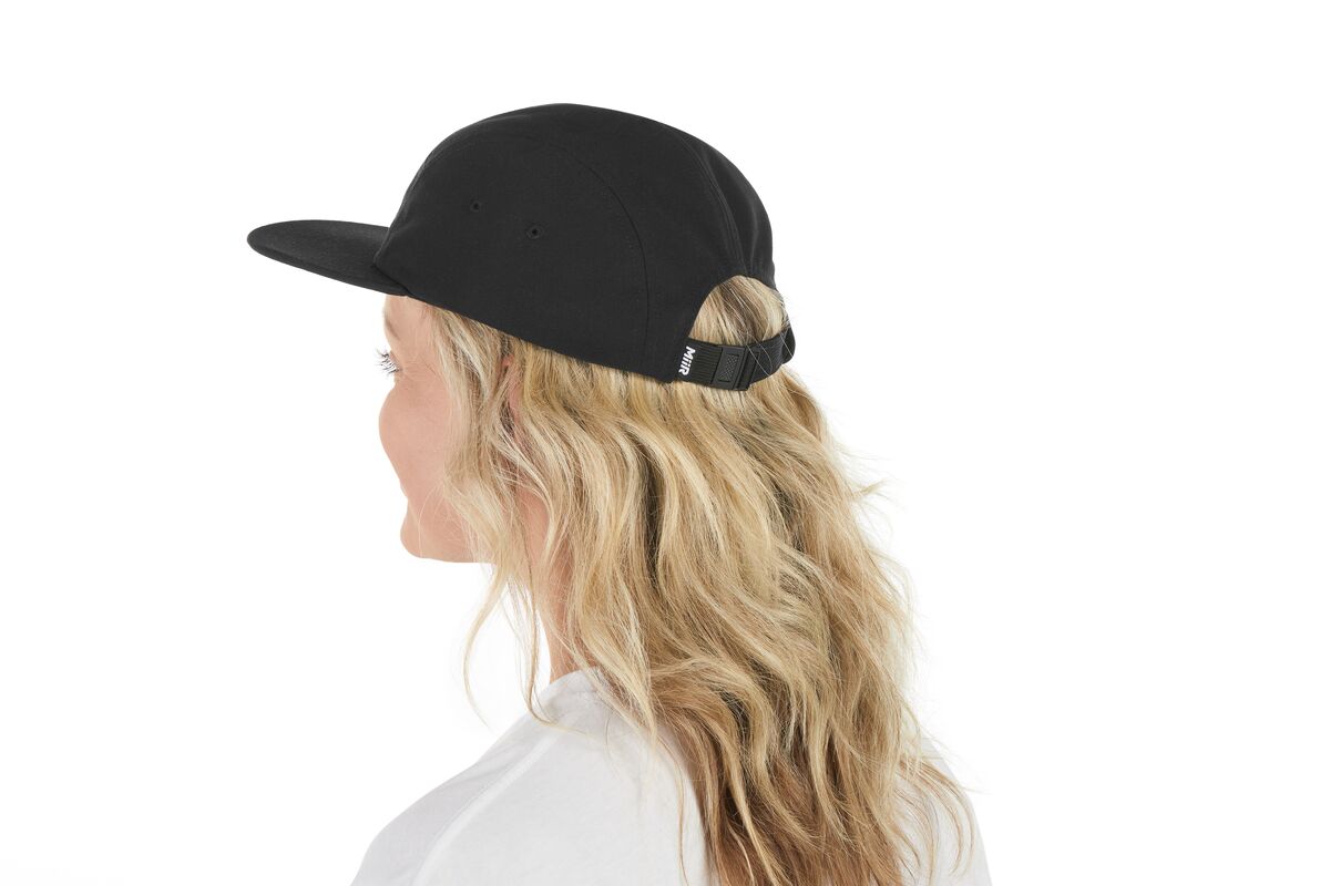 recycled-poly-flat-brim-5-panel-hat-l5 WebPDP-HAT003002_Recycled_Poly_Flat_Brim_5Panel_Hat_Black_Studio_Harper_Studios_0723_Side_2__HAT003002OS.jpg