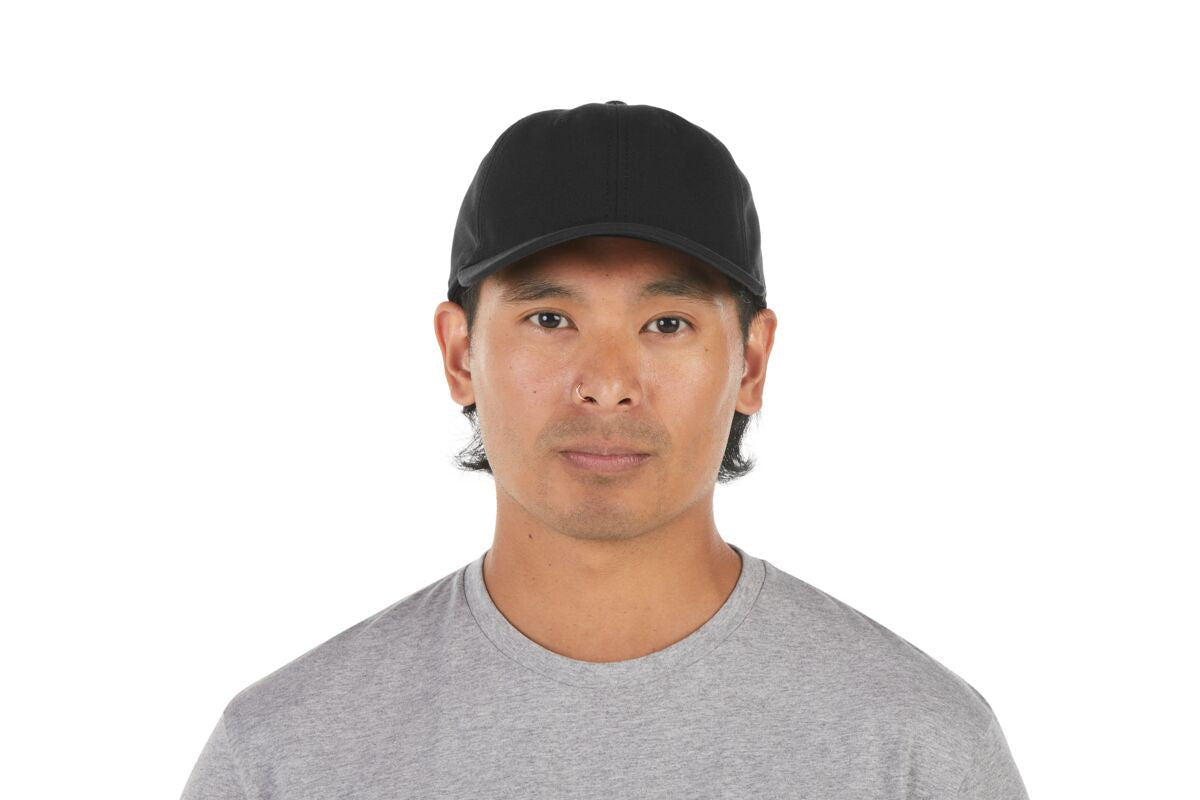 recycled-poly-dad-hat-t8 WebPDP-HAT004002_Recycled_Poly_Dad_Hat_Black_Studio_Harper_Studios_0723_Front__HAT004002OS.jpg