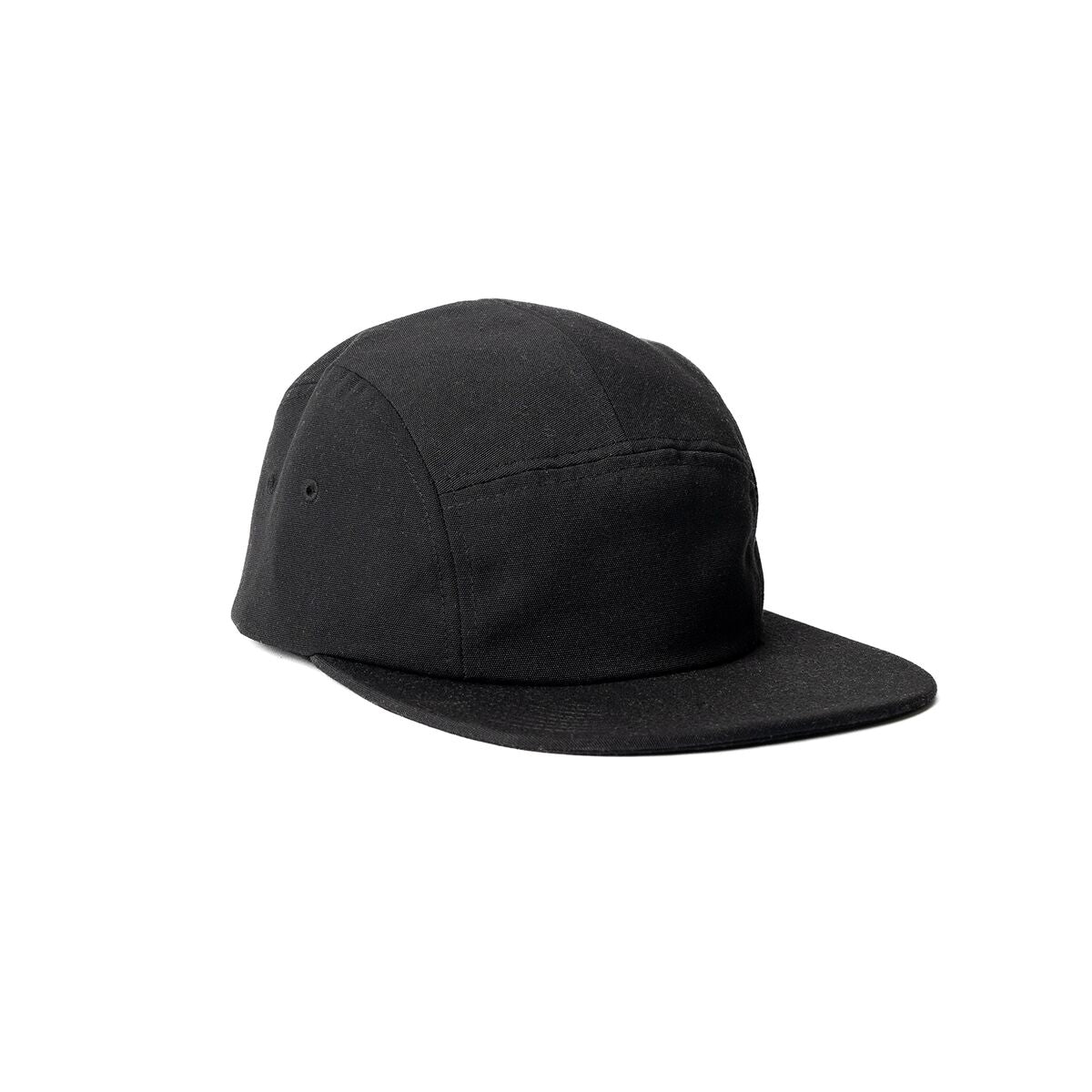 recycled-poly-flat-brim-5-panel-hat-l5 Web_PDP-FlatBrim5PanelHat_Studio_Front_Black.jpg